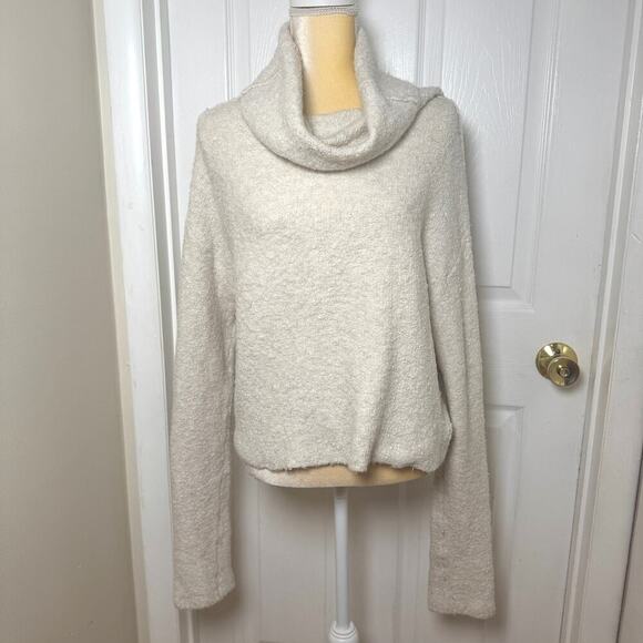 Free People Stormy Pullover Wool Alpaca Blend Sweater in Oatmeal Heather Size M - Picture 1 of 9